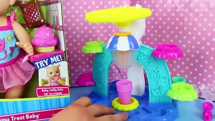 BABY ALIVE Yummy Treat Baby Doll Licks & Eats Play Doh Ice Cream Cones by DisneyCarToys