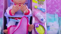 Baby Doll Plays Peek-A-Boo, Drinks Bottle & Eats in High Chair with Little Mommy DisneyCarToys