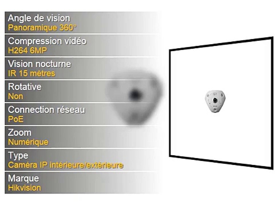 Hikvision DS-2CD6362F-I Fisheye 360° Full HD 6MP PoE