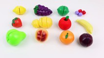 LEARN Fruits Words with Play Doh Cuttin Food Velcro Toys