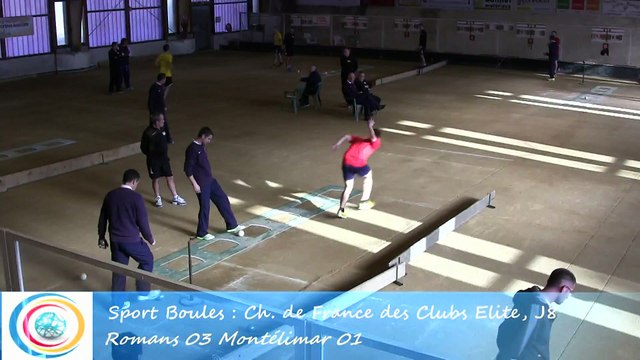 Premier tour, tir rapide double, Club Elite Masculin J8, Romans vs Montélimar, Sport-Boules, saison 2015-2016