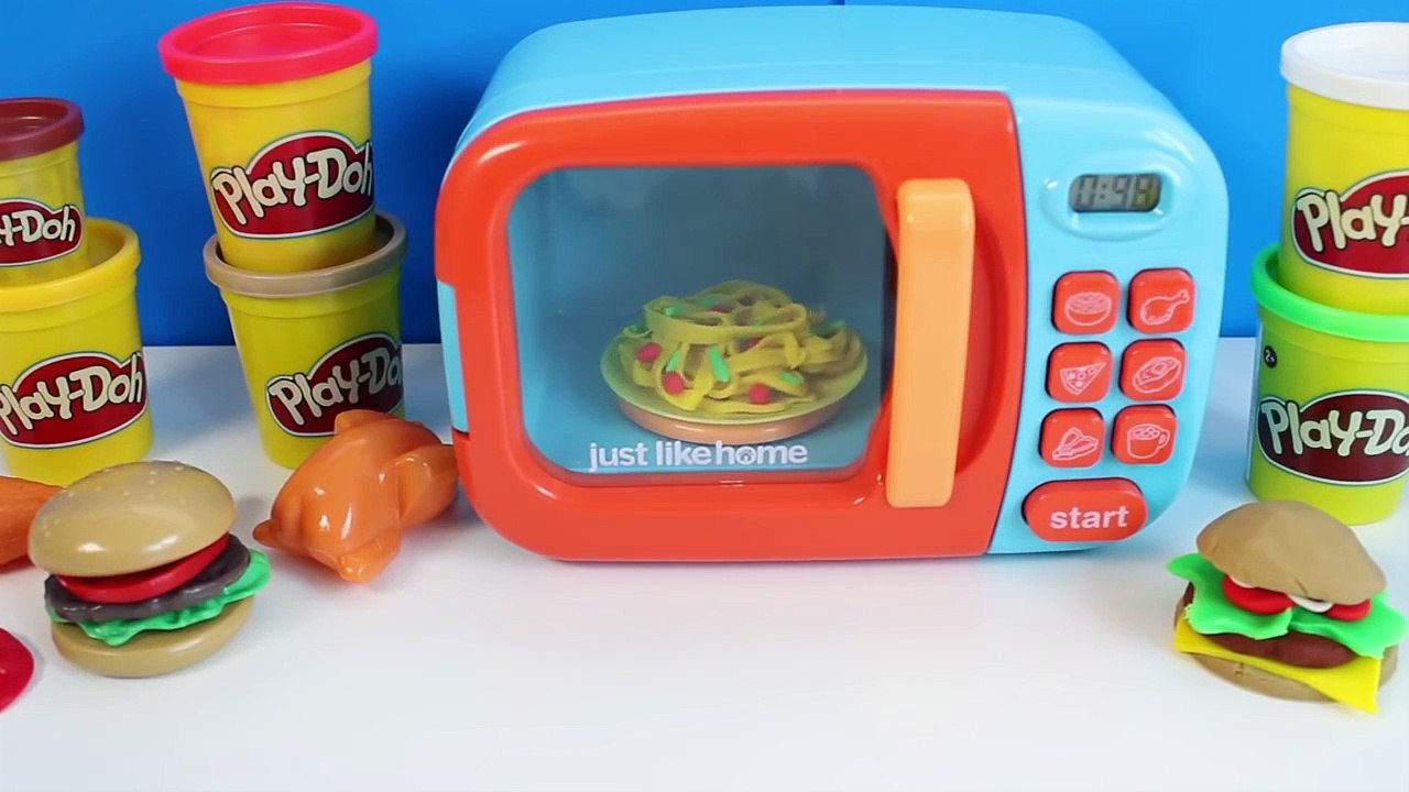 Just Like Home Microwave Oven Toy Play-Doh Kitchen Toy Cutting Food Cooking Playset Toy Videos