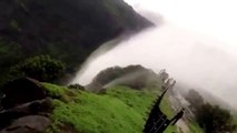 Reverse waterfall coz of wind pressure at Sinhgad fort...@ Pune, Maharashtra (India)