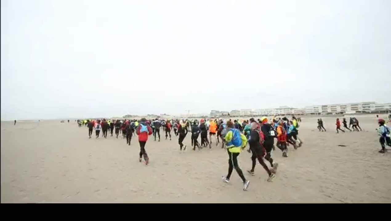 Dans les sables du Trail D2B entre le Touquet et Berck