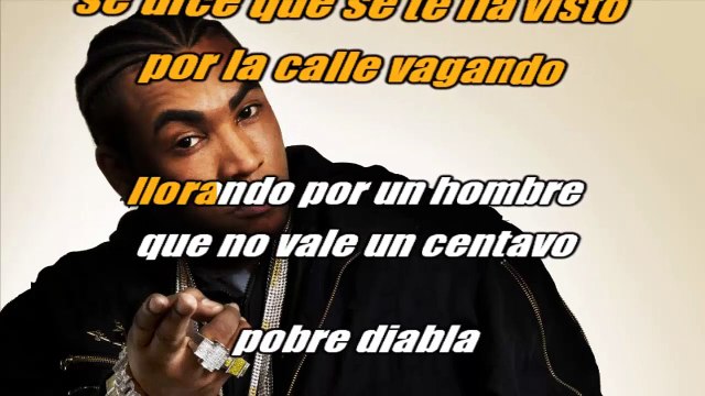 Don Omar - Pobre diabla - karaoke letra