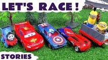 Thomas and Friends Race Cars Racing Toys Spiderman Hot Wheels Play Doh Can Heads TMNT Aven
