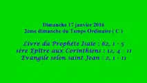 Homélie du 2ème dimanche du Temps Ordinaire - C ( 2016 )
