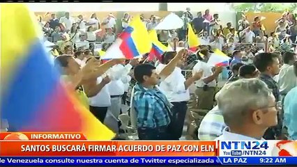 Santos anuncia su intención de firmar "muy pronto" un acuerdo de paz con el ELN