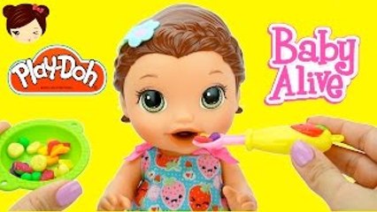 Baby Alive Muñeca Come Comidita de PLAY DOH - Snackin Lily Comiditas Divertidas