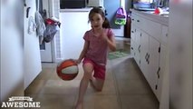 8 year old girl is incredible at dribbling basketballs!