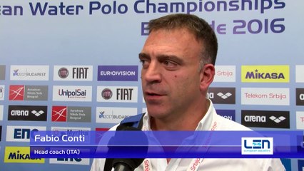 Interviews after Italy won by 19:3 against Serbia – Women Preliminary, Belgrade 2016 European Championships