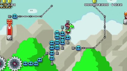 Super Mario Maker - Viewer Levels - Name: "Automatic Coster!" - ID: F82A-0000-00CB-77B8
