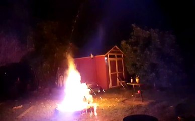 Throwing Fireworks Into a Camp Fire Is a Bad Idea