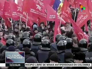 Miles de moldavos de izquierda piden se disuelva el parlamento