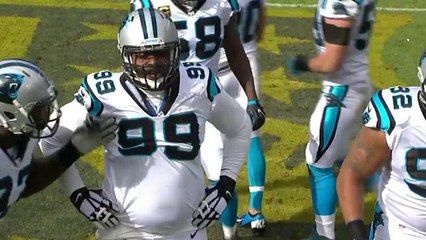 Panthers sack Russell Wilson for a loss of 10 yards