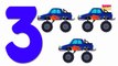Monster Trucks Numbers | Learn numbers from 1 to 4 | Number Song