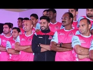 Abhishek Bachchan & Team At Press Conference Of 'Jaipur Pink Panthers'