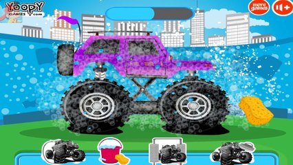 CANAVAR KAMYON YIKAMA VE TAMİR OYUNU,ÇİZGİFİLMİ MONSTER TRUCK WASH AND REPAIR GAME
