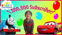 One Million Subscribers Best of Ryan ToysReview Disney Cars Thomas Trains Giant Egg Surpri