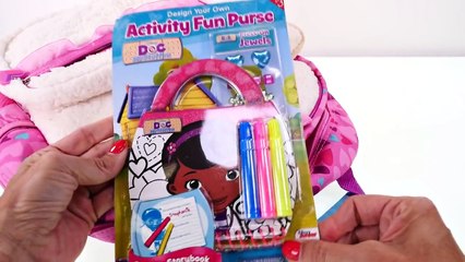 Download Video: Doc McStuffins Toy Backpack Lambie + Play Doh Hallie Surprise Egg School Supplies by DCTC