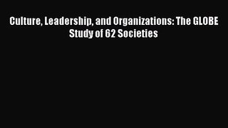 Download Culture Leadership and Organizations: The GLOBE Study of 62 Societies PDF Free