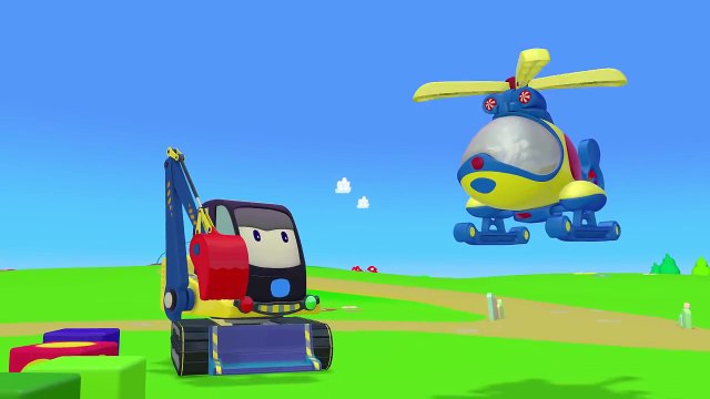 Мультфильмы 3D для малышей. Экскаватор и Вертолет строят башню. Мультики студии Зим Зум.