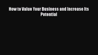 Read How to Value Your Business and Increase Its Potential Ebook Free