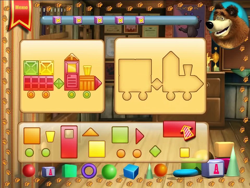 MASHA AND THE BEAR - The game of dice. Russian...