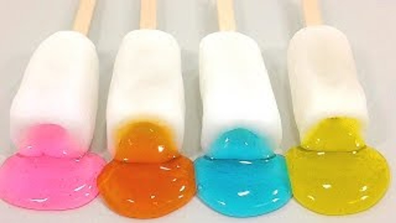 How To Make plastic Slime Milk Ice Cream Learn the Recipe DIY PomPom 물라스틱+액체��