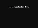 PDF Download Odd and Even Numbers (Math) PDF Online