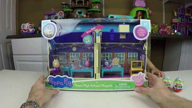FUN PEPPA PIG SCHOOL HOUSE PLAYSET + Kinder Surprise Eggs Kids Toy Surprises Opening Toys & Learnin