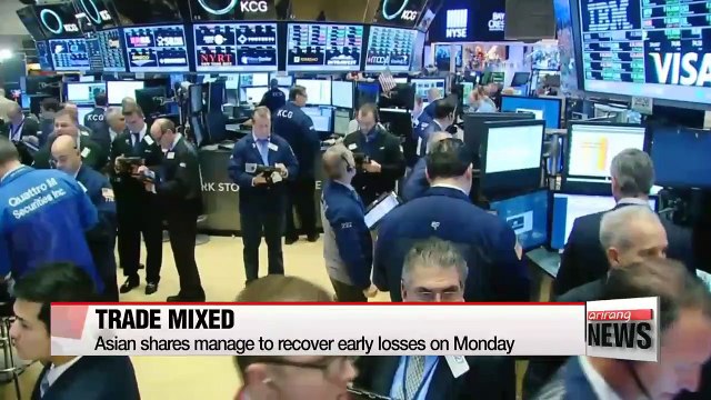 Asian shares manage to recover early losses on Monday