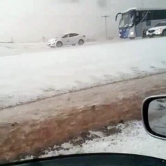 De la neige dans le centre de l'Arabie saoudite