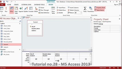 Tutorial no.28 - MS Access 2013