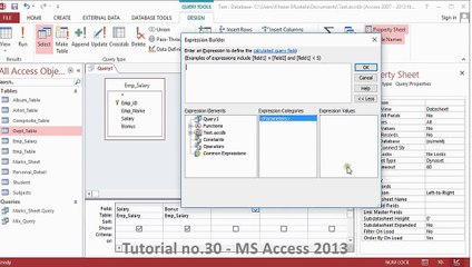Tutorial no.30 - MS Access 2013