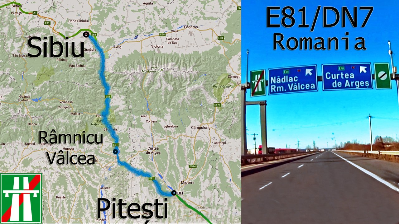 E81/DN7  Pitesti - Sibiu (Romania Nadlac-Constanta Pan-European Corridor IV)  No highway part 1/2