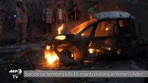 Suicide car bombing kills 10 in Yemen's Aden