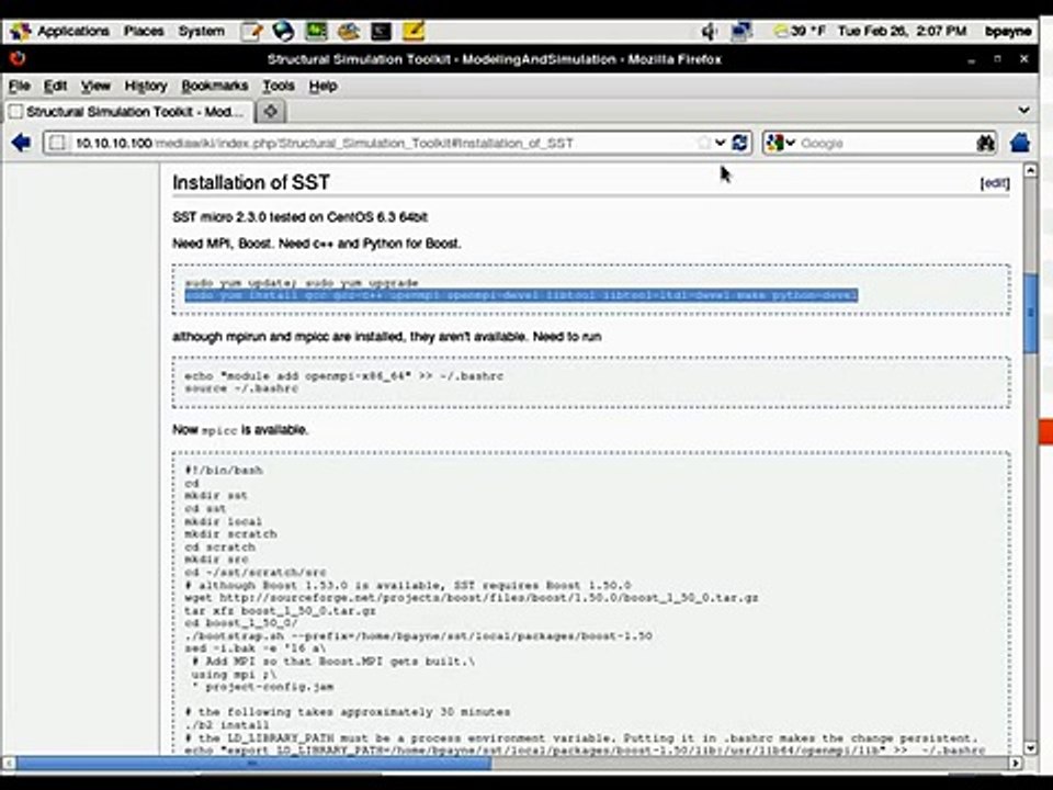 centos 6 - install Sandia's Structural Simulation Toolkit