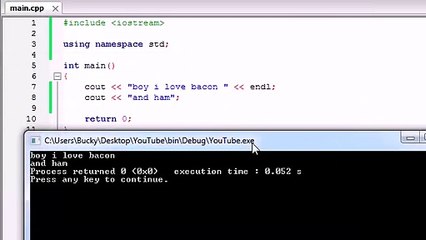 C++ Programming Tutorials - 3 - More on Printing Text