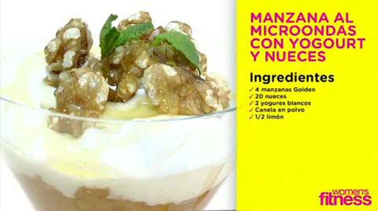 Manzanas con yogur y nueces