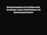 Risikomanagement im Kreditgeschäft: Grundlagen neuere Entwicklungen und Anwendungsbeispiele