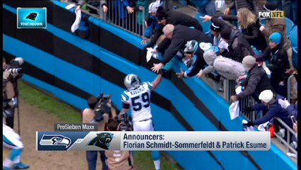 Announcers call Luke Kuechly's pick 6 in German