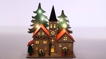 Christmas Village Weihnachtsdorf wooden led house painted   House 1