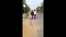 Vulgar Act by Boys with Two Girls on Road