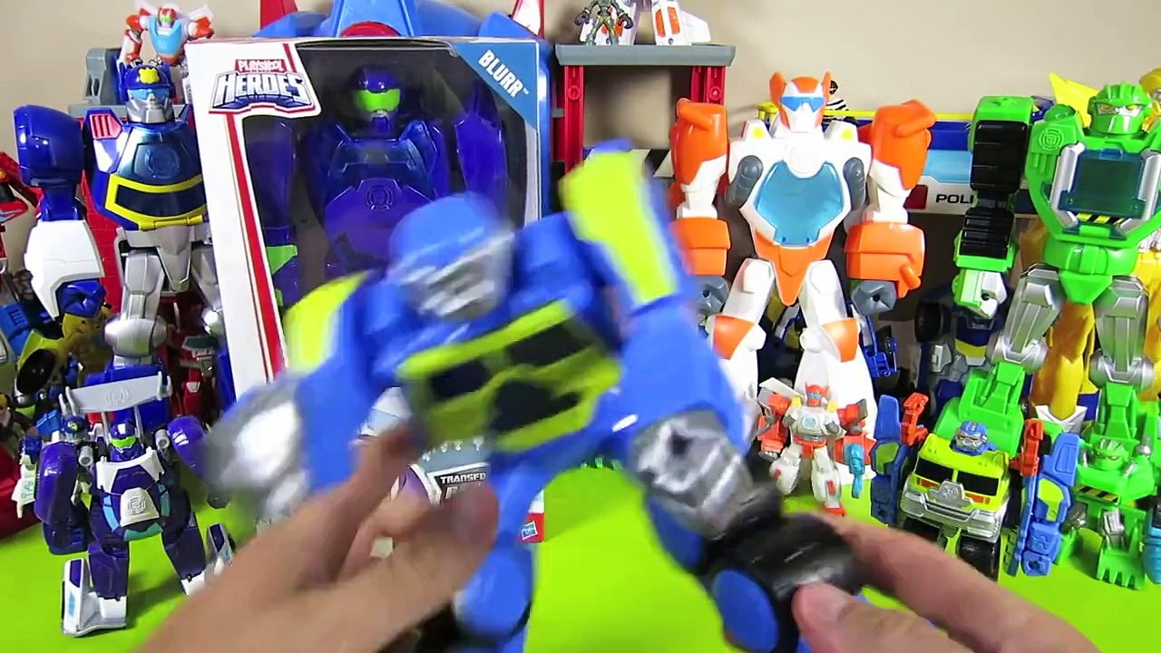 REALLY BIG TRANSFORMERS RESCUE BOTS BLURR SALVAGE HEATWAVE CHASE BOULDER BLADES
