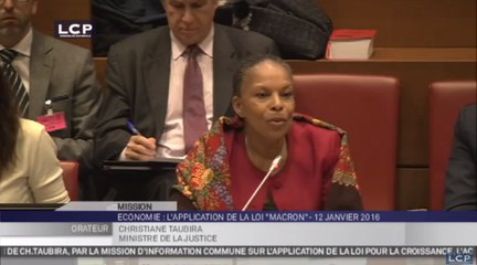 Travaux de l’Assemblée : Mission de suivi de la loi Macron : audition de Christiane Taubira