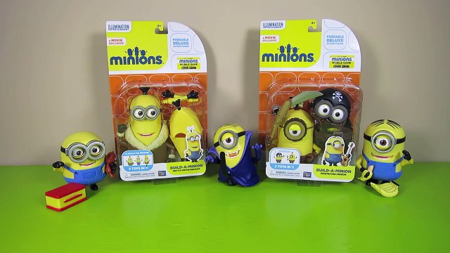 MINIONS MOVIE BUILD A MINION KEVIN BOB STEWART PIRATE BANANA SCARLET OVERKILL SECUACES