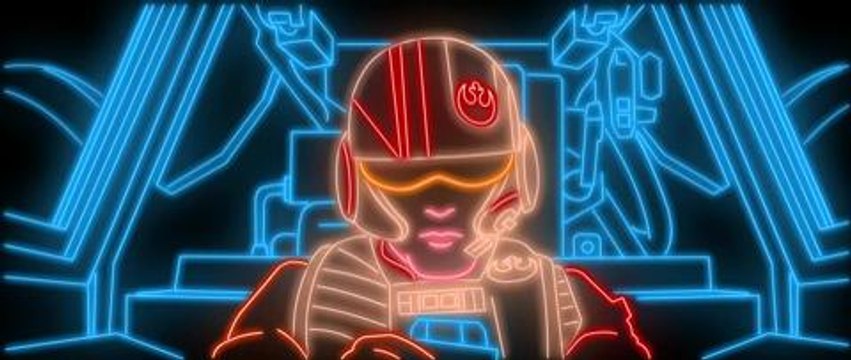 Star Wars: Episode VII - The Force Awakens teaser trailer. (in neon)