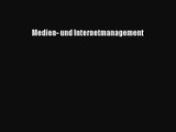 Medien- und Internetmanagement PDF Ebook herunterladen gratis