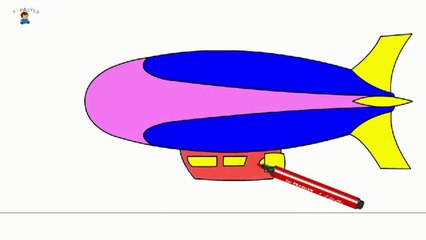 Rainbow Colors Book: Kids Learn Colours & Vehicles: Airships! {飞艇}